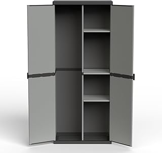 Kreher® Armadio Modular System Kunststoffschrank - Universalschrank, Spindschrank, Nischenschrank oder Schwerlastregal - für Keller, Garage & Werkstatt (1, Spindschrank mit Freifach)