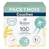 BIOLANE - Couches bébé taille 4 - (7-18 kg) - Peaux Sensibles - Ultra-Absorbant, Pas de ...
