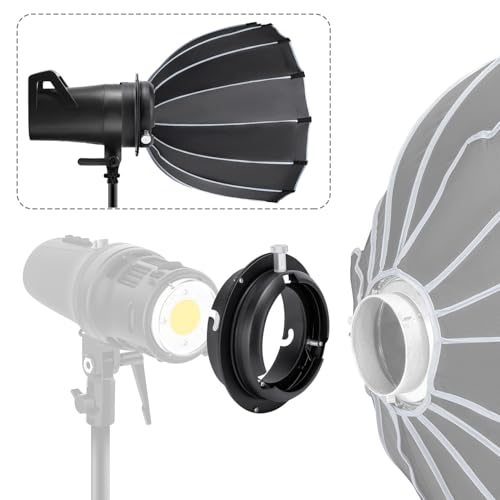 Image of FOMITO Elinchrom to Bowens Mount Converter Adapter Ring, Speedring Adapter for Softbox Beauty Dish, Bowens Mount Snoot Adapter for Studio Flash Strobe Monolight Photography