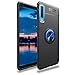 Produktbild DasKAn Matt Silikon Hülle für Samsung Galaxy A7 2018 mit 360 Grad Metall Drehbar Fingerhalter Ringständer,Ultra Dünn Weich Gummi Rückseite Handytasche Stoßfest Flexibel Gel TPU Schutzhülle,Schwarz#1
