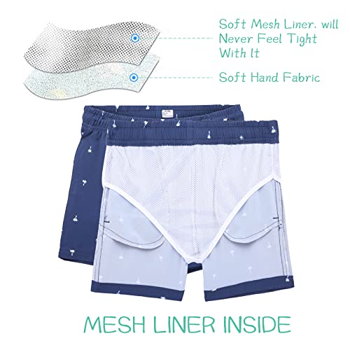Image of Biwisy Boys Swim Trunks Quick Dry Swim Shorts Little Boys Lining Swimwear Bathing Suits with Pockets