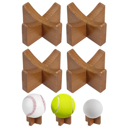 Vigorluck Ball Storage Wood Ball Holder Small for Baseball & Softball Baseball Stand Desktop Display Softball Holder for Easy Storage
