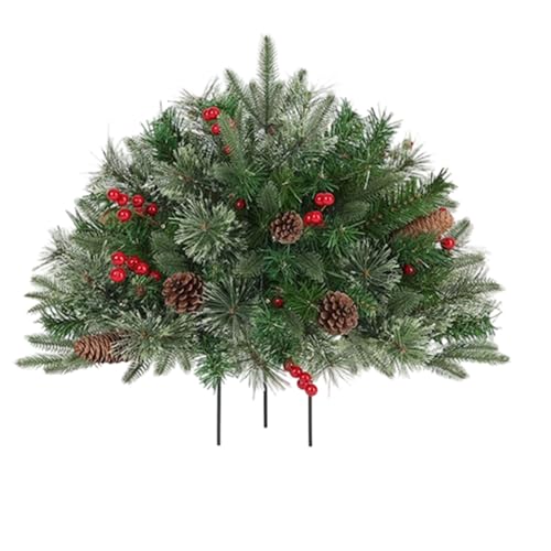 Christmas Planters - Illuminated Pot Fillers for Christmas with Lights, Illuminated Planters, Sparkling Light Branches, Ornaments for the Nativity Scene, Holidays, Yard, Table, Cemetery, W