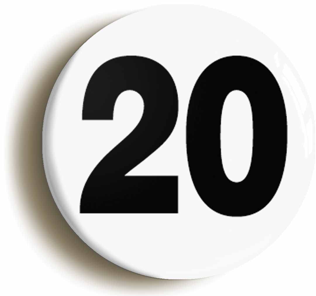 Ozorath Plain Number 20 Fridge Magnet