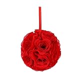 BalsaCircle 2 Red Roses 7-Inch Wide Pomander Kissing Flower Balls Party Wedding Reception Hanging...