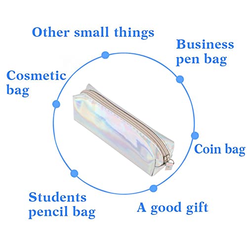 Image of Aisa Pencil Case Holographic Zipper Pen Bags Cosmetics Bags