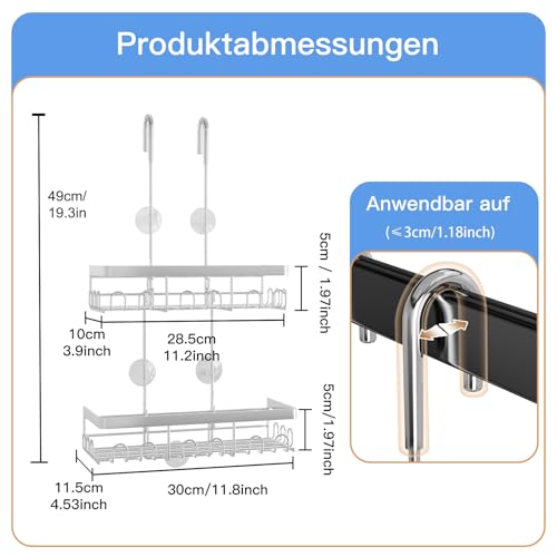 Support de shampooing anti-chute étagère de douche sans trou mur - 7