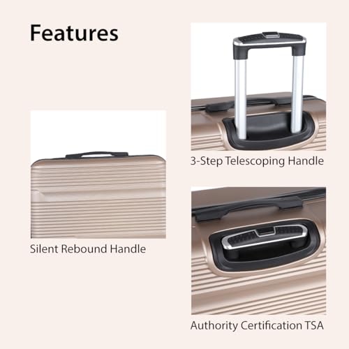 Image of Impulse Sydney Set of 3 Small, Medium & Large Size (Cabin & Check-inTrolley) Hard Sided PP 4 Wheel Spinner, Unbreakable Trolley Bag with Combi Lock, Trolley Bags for Travel, Suitcase (Beige)