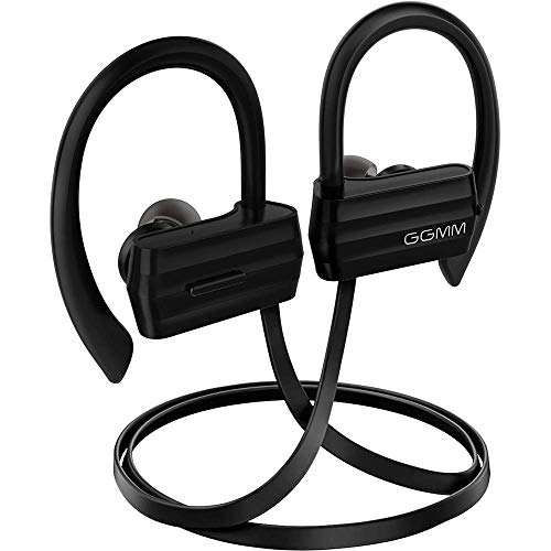 Bluetooth Earbuds GGMM Sweatproof Bluetooth Headphones Wireless Earphones with Microphone Noise Canceling Headphones Earbuds Richer Bass CD Stereo in-Ear Earphones for Running Workout (Black-2)