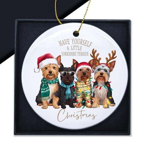 Yorkshire Terrier Ornament - Gifts for Dog Lovers, Ceramic Christmas