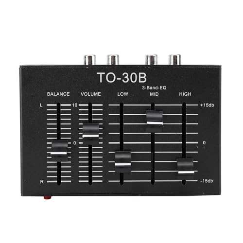 Ecualizador estéreo EQ con preamplificador, control de volumen y balance de 3 bandas para electrónica, tocadiscos y guitarras miniatura 4