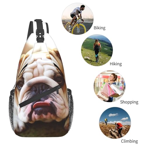 Bolso cruzado para hombre mochila diagonal con diseño bulldog miniatura 6