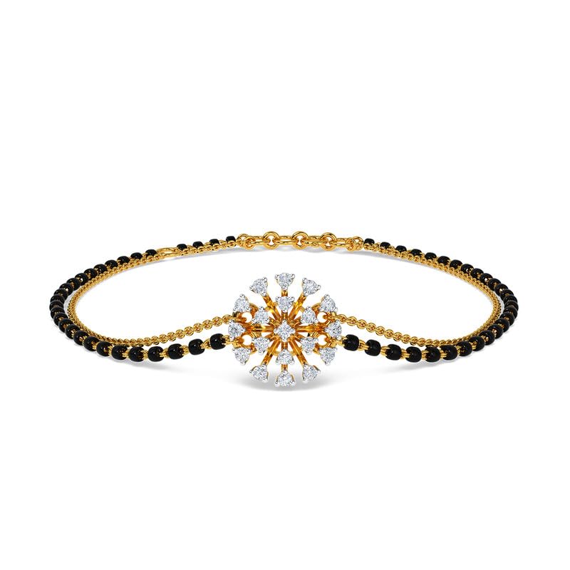 Image of KISNA Diamond Gold Mangalsutra Bracelet for Women
