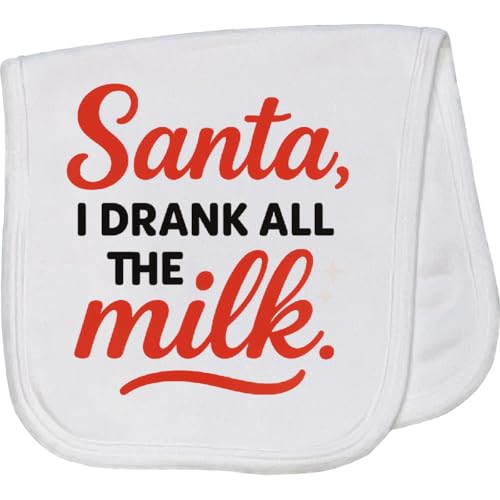 inktastic Santa I Drank All The Milk Funny Christmas Baby Burp Cloth White 46ead