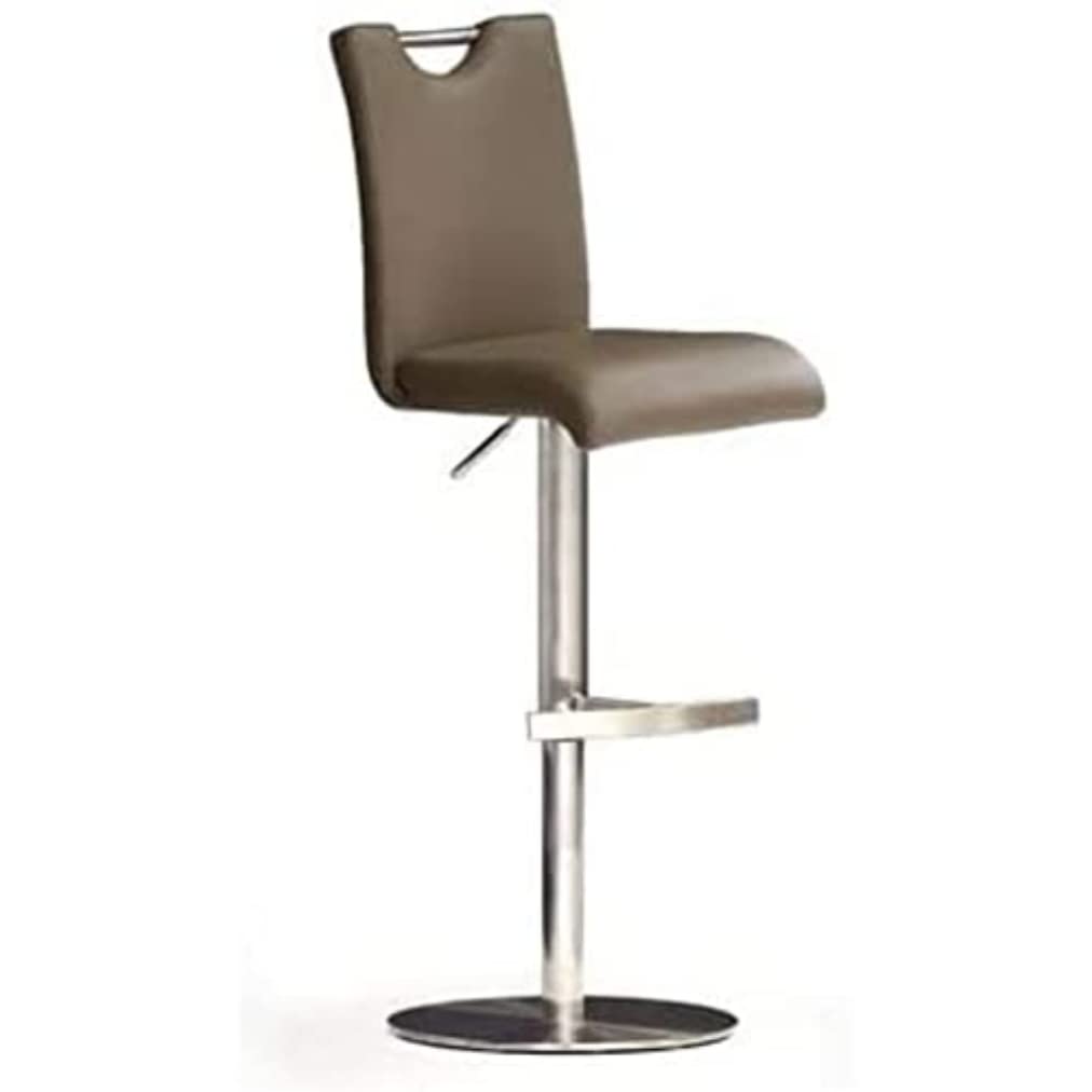 Robas Lund Barhocker mit Lehne Barstuhl Cappuccino drehbar 360 Grad, Hocker höhenverstellbar, PU BAR.DO