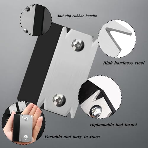 Professioneller Kantenumleimer & Kantenhobel Holz mit 2 Klingen - Kantenschneider Umleimer für Holz/PVC/ABS, Rutschfester Einhandhobel mit 3mm Trimmdicke, Inkl. Aufbewahrungsbox