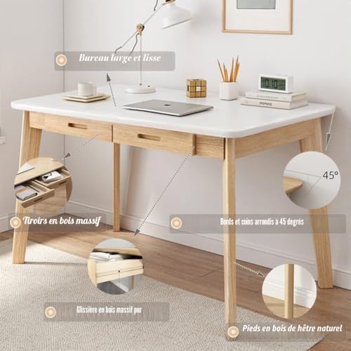 Bureau informatique 120 cm avec tiroirs pour un espace de travail ordonné