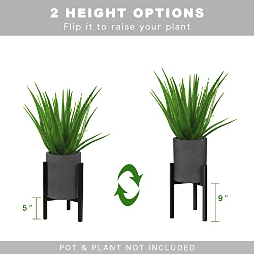 Iziddo Adjustable Plant Stand Pack Of 2, Metal Planter Stands Indoor Outdoor, Mid Century Modern Plant Holder, Fit 8 10 12 Inch Pots, Black (Pot & Plant Not Included) #TOP4
