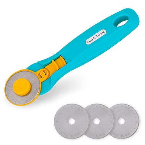 Rollschneider Guss & Mason Set mit 3 Ersatzklingen für Stoffe