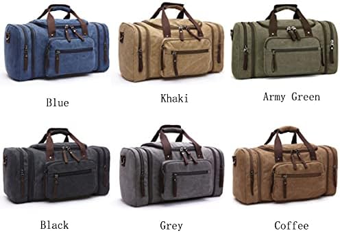 Iblue Weekender Carry On Tote Overnight Bag for Men,Canvas Duffle Bag for Travel 50L/60L Duffel Overnight Weekender Bag,#A1079 (Khaki) 7 Iblue Weekender Carry On Tote Overnight Bag for Men,Canvas Duffle Bag for Travel 50L/60L Duffel Overnight Weekender Bag,#A1079 (Khaki)