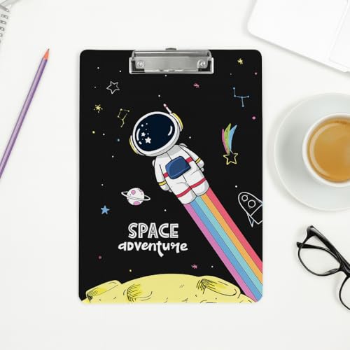 Image of Clipboard Drawing, Writing, Exam Board with Clip (Size - 24x36 cm) Sturdy, Lightweight for Office, School, College - Space Adventure