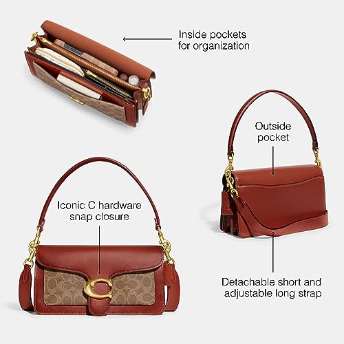 COACH Coated Canvas Signature Tabby Shoulder Bag 26, Tan Rust, One Size4