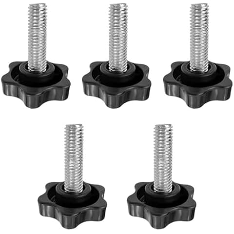 5Pcs Carbon Steel Hex Handle Screw Star Shape Thread Clamping Handle Bolt Bakelite Hand Knob Tightening Screw for Ultimate Convenience Cover