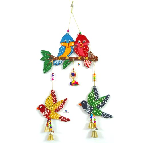 DRAVY HANDICRAFTS Bird Hanging Couple for Pooja Garden Main Door Wall Hanging Balcony Decoration Hanging Decorative Items for Room Wall Décor for Home DRAVY HANDICRAFTS Bird Hanging Couple for Pooja Garden Main Door Wall Hanging Balcony Decoration Hanging Decorative Items for Room Wall Décor for Home