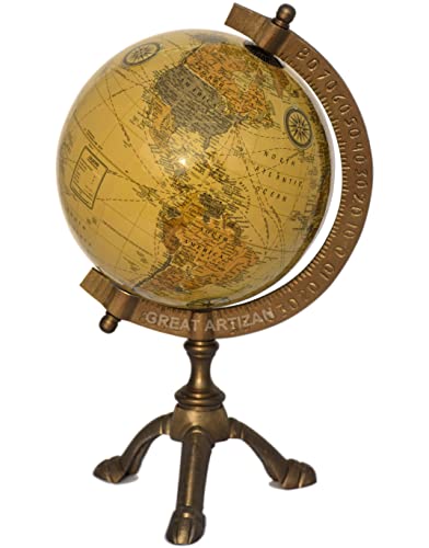 Antique Tripod Desk Globe For Learning & Decoration. Vintage Tripod Globe