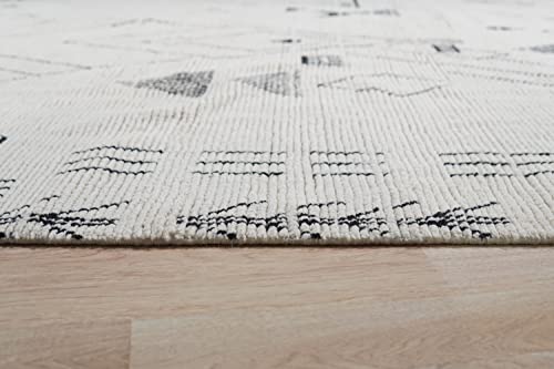 Eorc Mi03Iv8X10 Hand-Knotted Wool Berber Moroccan Area Rug Rug, 8' X 10'1, Ivory #TOP2