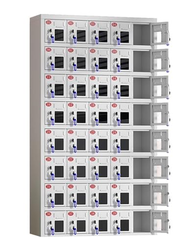 ENHEN Phone Lock Box Stainless Steel Cell Mobile Phone for Students Teachers Employees, Secure Freestanding Phone Storage Cabinet Pocket, Independent Keys and Locks(30 Slots)