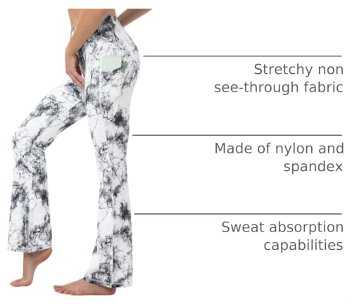 Image of BUBBLELIME Women Out Pockets High Waist Bootlegs Tummy Control Yoga Flared