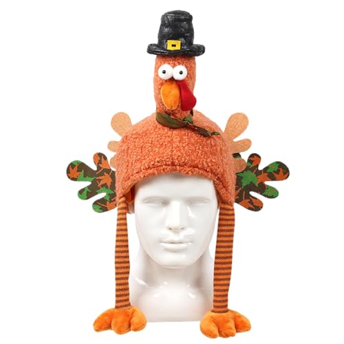 HunicandIU Sombrero de Turquía Sombrero de de Navidad - Vacaciones, Fiestas, Decoración, Turquía, Pierna, Sombrero | Gorro de de felpa de dibujos animados creativos para decoraciones de