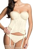 Panache Women's Evie Bridal Basque, Ivory, 34E