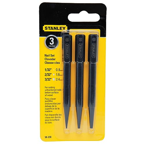 Consejos para Comprar Punzones los mejores 5. 49 STANLEY Juego de Clavadores para puntillas y clavos por 3 piezas (58-230)