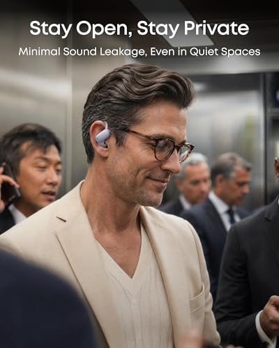 Image of Soundcore AeroFit 2 Pro by Anker, Open-Ear and Active Noise Cancellation Modes, Hi-Res Open Ear Headphones for Commute,Office,Fitness, LDAC, 4-Mic AI Clear Calls, 34H, IP55, Wireless Bluetooth Earbuds