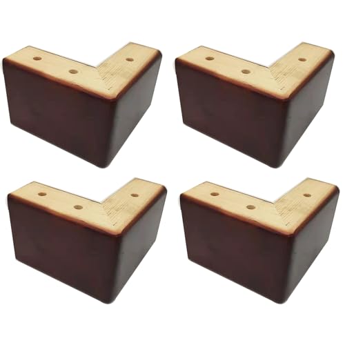 Juego de 4 patas elevadoras de madera para sofá en forma de L, patas de repuesto (10 cm)