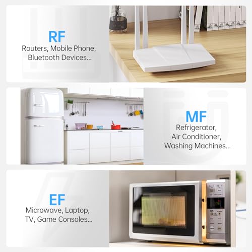 DEWIN ERD-10 EMF Messgerät Strahlungsdetektor, 3-in-1 Tragbarer Handheld Detektor für Elektromagnetische Strahlung Gleichzeitige Messung von EF, MF, RF