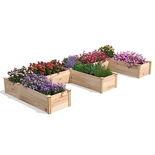 Greenes Fence Premium Cedar Raised Garden Bed, 6' X 14' X 16.5" E-Shaped Bed - Made In Usa With North American Cedar #TOP1