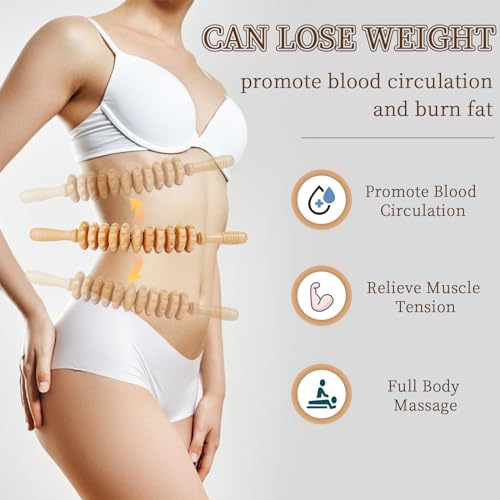 Image of Liitrton Wood Therapy Fasci Massage Tools, Curved Wooden Massage Roller Cellulite Reduction and Muscle Tension (Wood)