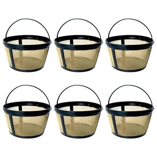 Set of 6 User-Friendly Coffee Machine Filter Baskets for 6-8 Cup Size - Durable Non-Rust Steel Materials for Professional-Grade Coffee