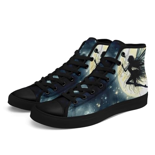 High-Top Skull & Roses Canvas Sneakers for Men & Women - Lightweight,Trendy Casual Flat Shoes for Concert, Street Wear3