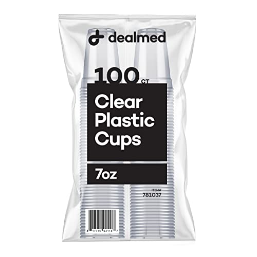 Dealmed Professional 7 oz. Disposable Plastic Cups - 100% Recyclable for Healthcare Dental Veterinary & Food Service Use (Pack of 100)