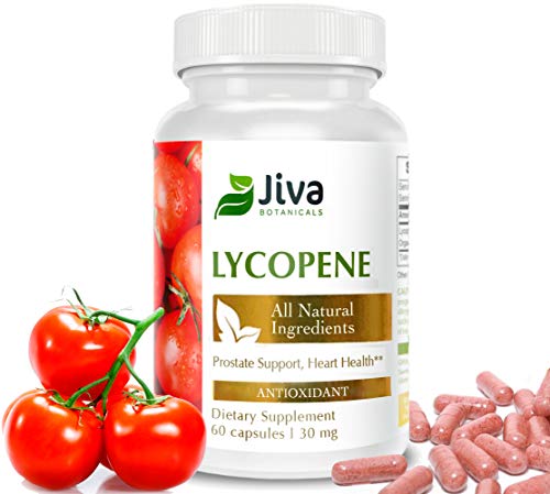 Lycopene 30 mg All Natural Prostate Supplements for Men. Promotes Heart Health Menopause and Bone Health Support. Non GMO by Jiva Botanicals