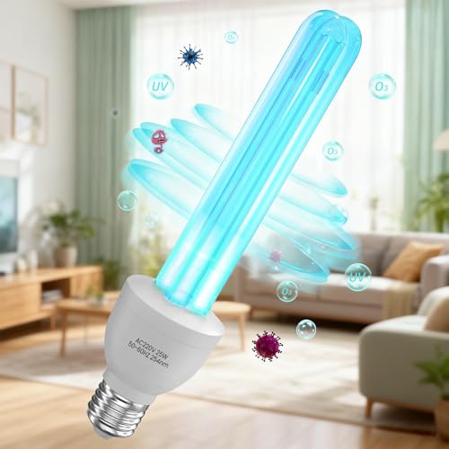 Lampada UV Disinfezione Con Ozono 25w E27, UVC Lampada Germicida Germicidi, Lampada UVC Forte Sterilizzazione Per Camera Da Letto Soggiorno Cucina Ufficio