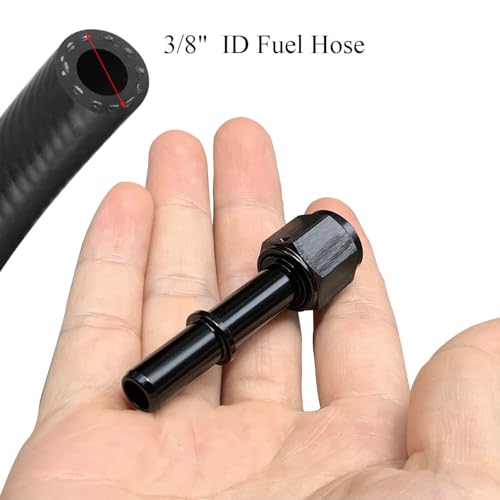 Image of 1Pack 6AN Female to 3 /8 Barb, 6AN Female Swivel to 3 /8 inch Quick Connect Fittings, Fuel Line Quick Connect Fitting Adapter Straight Aluminum