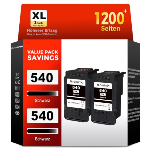 PG-540XL Schwarz Druckerpatronen Tintenpatrone Ersatz für Canon 540 XL – Ansicht 1