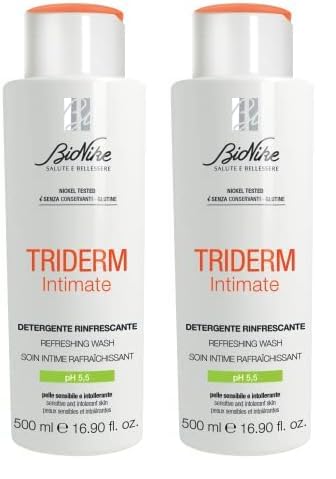 Bionike Triderm Intimate - Detergente Intimo Rinfrescante PH 5,5 per Pelli Sensibili e Intolleranti, Azione Delicata, Antibatterica e Riequilibrante, Dona Freschezza e Idratazione alla Pelle