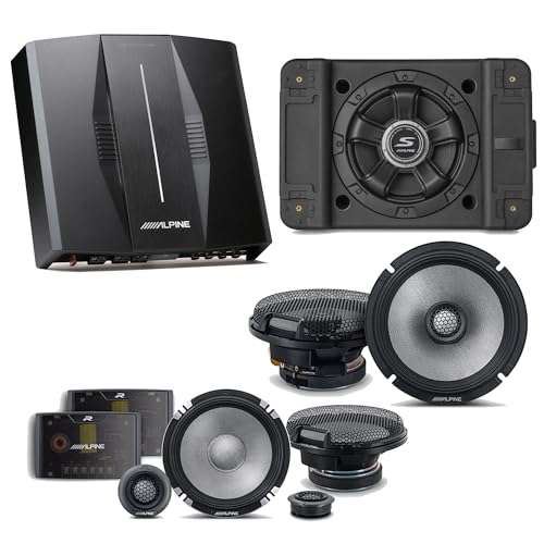 Alpine PXE-C80-88 OPTIM8 8-Channel Hi-Res Digital Sound Processor Amplifier w/SS-SB10 Subwoofer, R2-S652 & R2-S65 Bundle