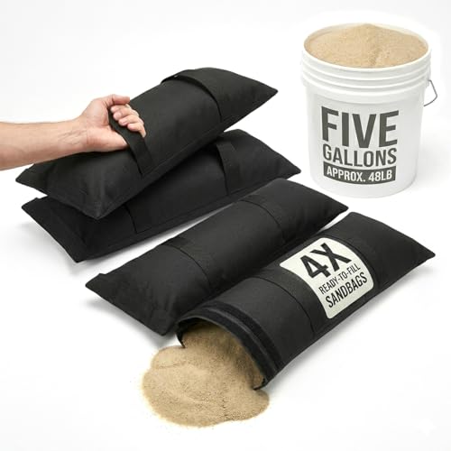 5 Gallon Fillable Sandbag 4-Pack